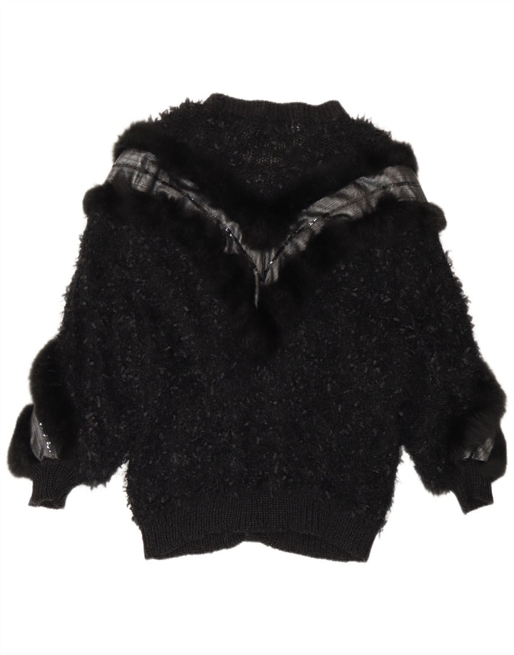 Vintage Womens Cardigan Sweater UK 16 Large Black