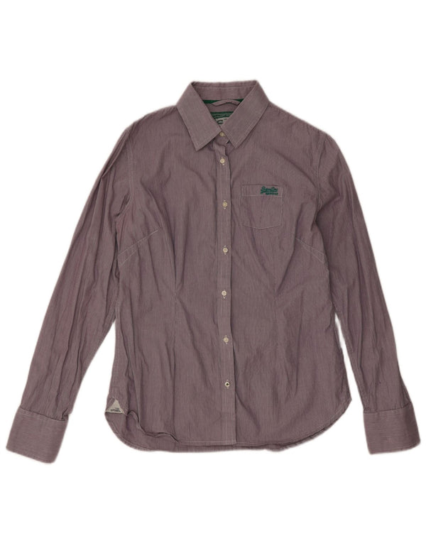 Superdry Mens Shirt Large Purple Check Cotton