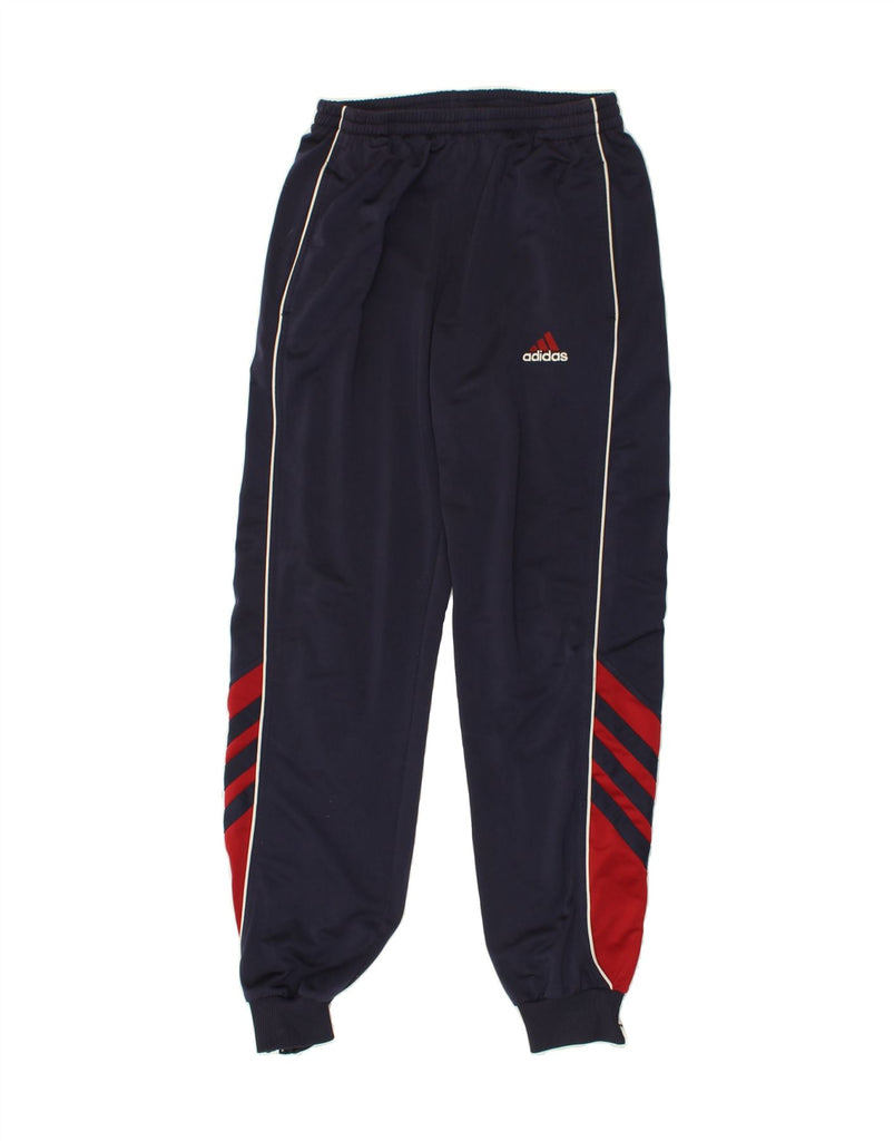 ADIDAS Mens Tracksuit Trousers Joggers UK 36/38 Small Navy Blue Polyester | Vintage Adidas | Thrift | Second-Hand Adidas | Used Clothing | Messina Hembry 