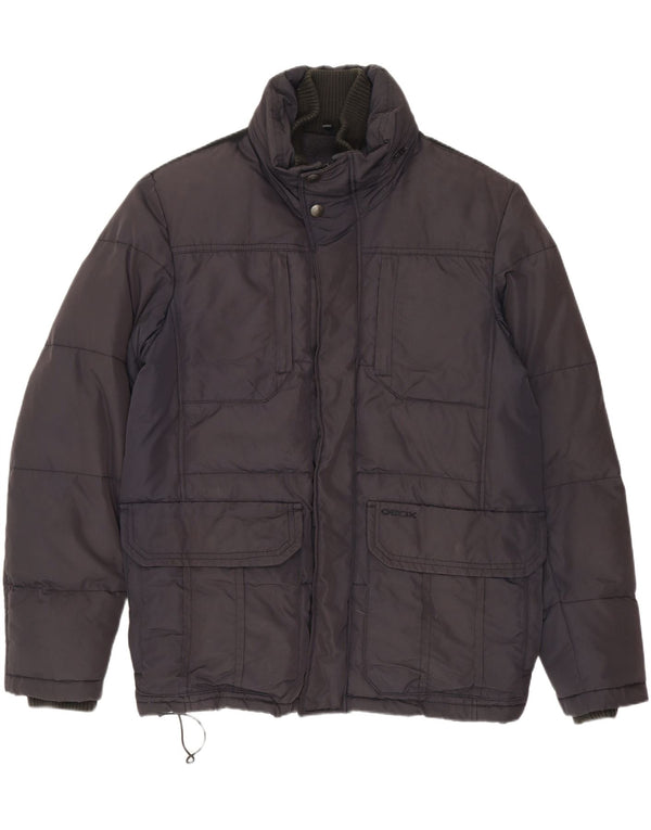 Geox Mens Respira Hooded Padded Jacket UK 36 Small Navy Blue