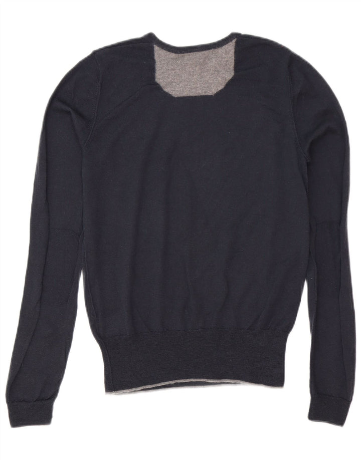 Liu Jo Mens Crew Neck Jumper Sweater Small Navy Blue Wool