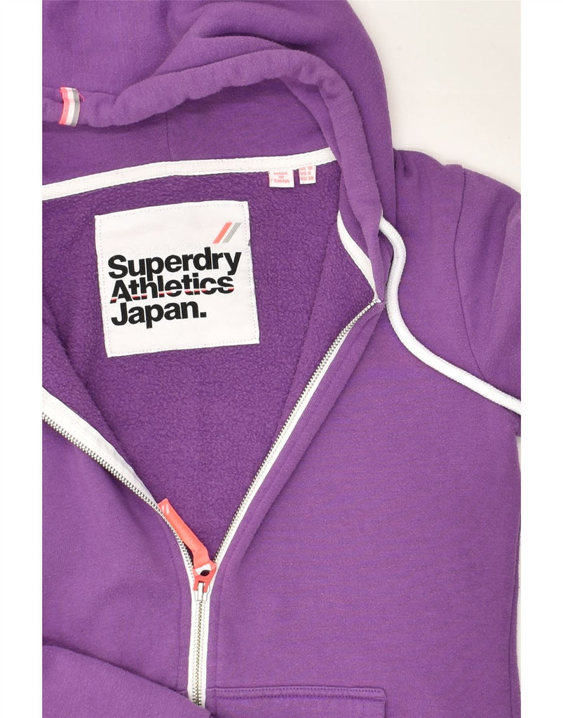 SUPERDRY Womens Zip Hoodie Sweater UK 10 Small  Purple Cotton | Vintage Superdry | Thrift | Second-Hand Superdry | Used Clothing | Messina Hembry 