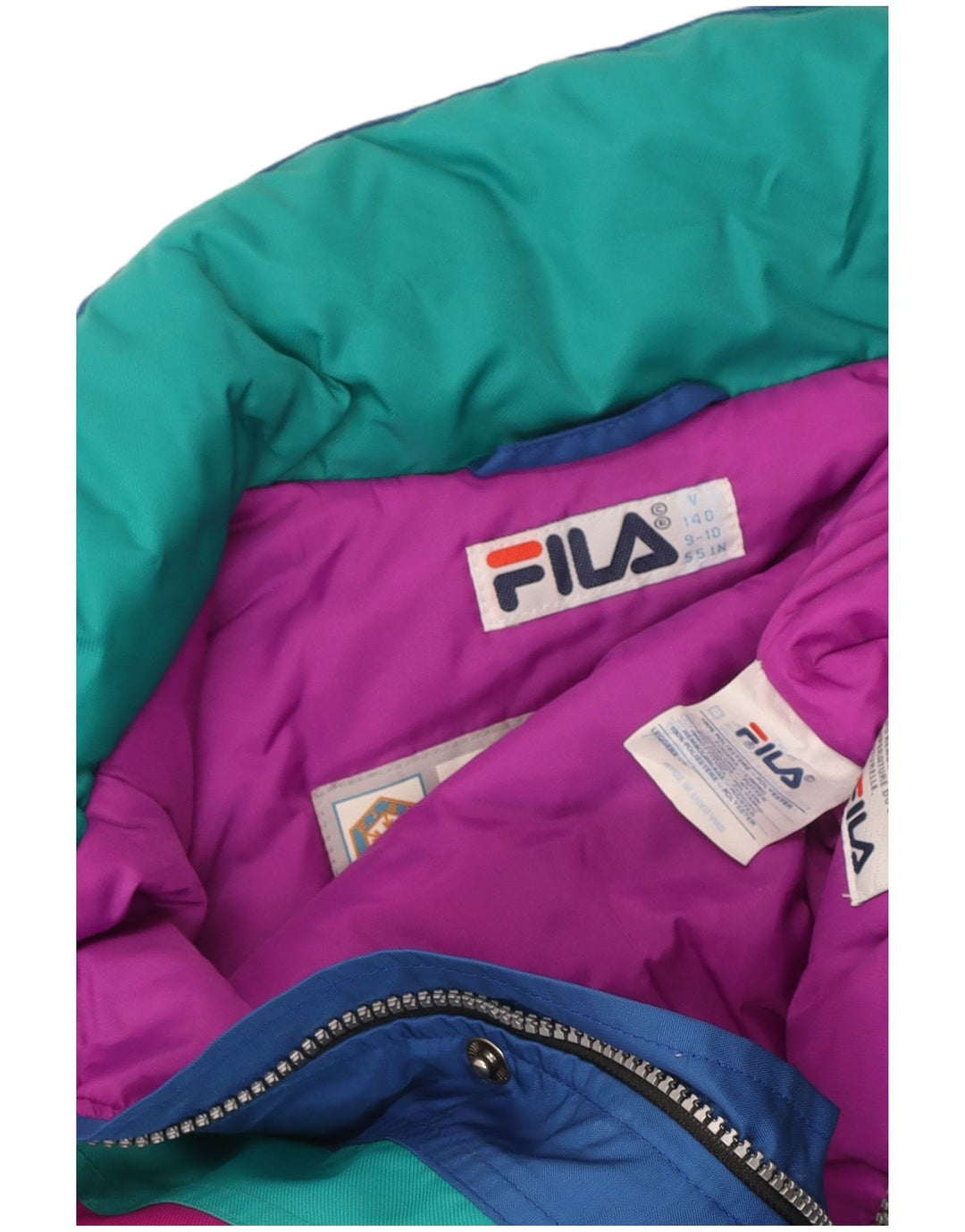 Fila Boys Ski Jumpsuit 9-10 Years Blue Colourblock Polyester