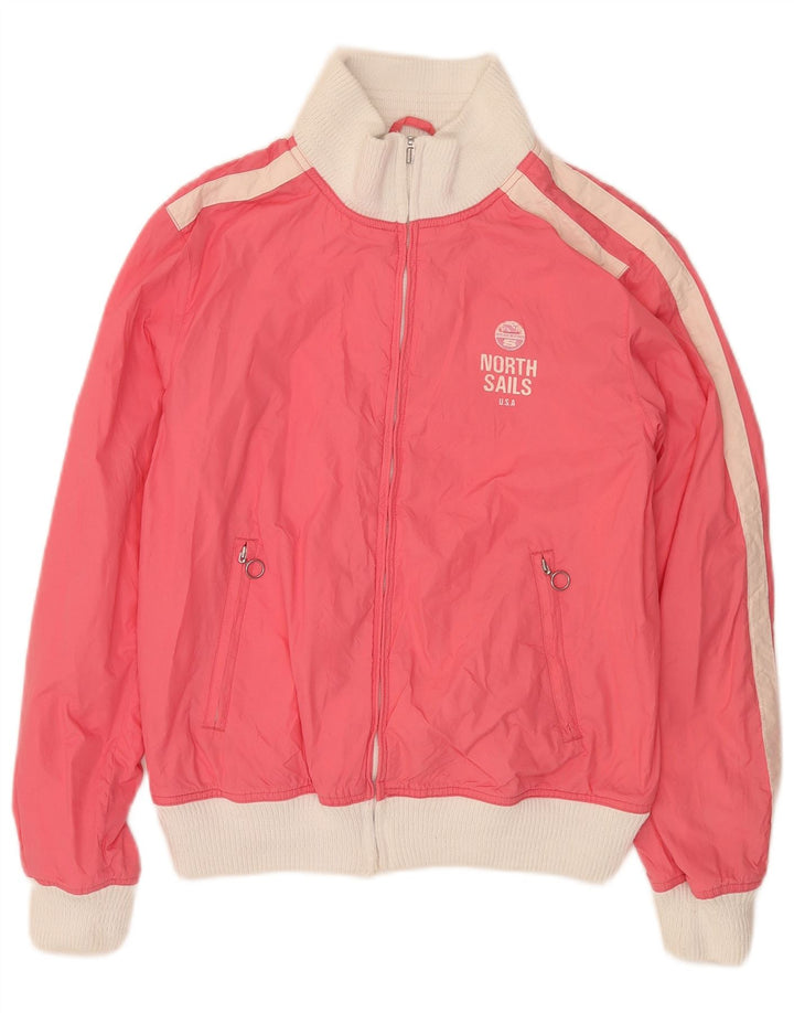 North Sails Womens Tracksuit Top Jacket UK 16 Large Pink Colourblock