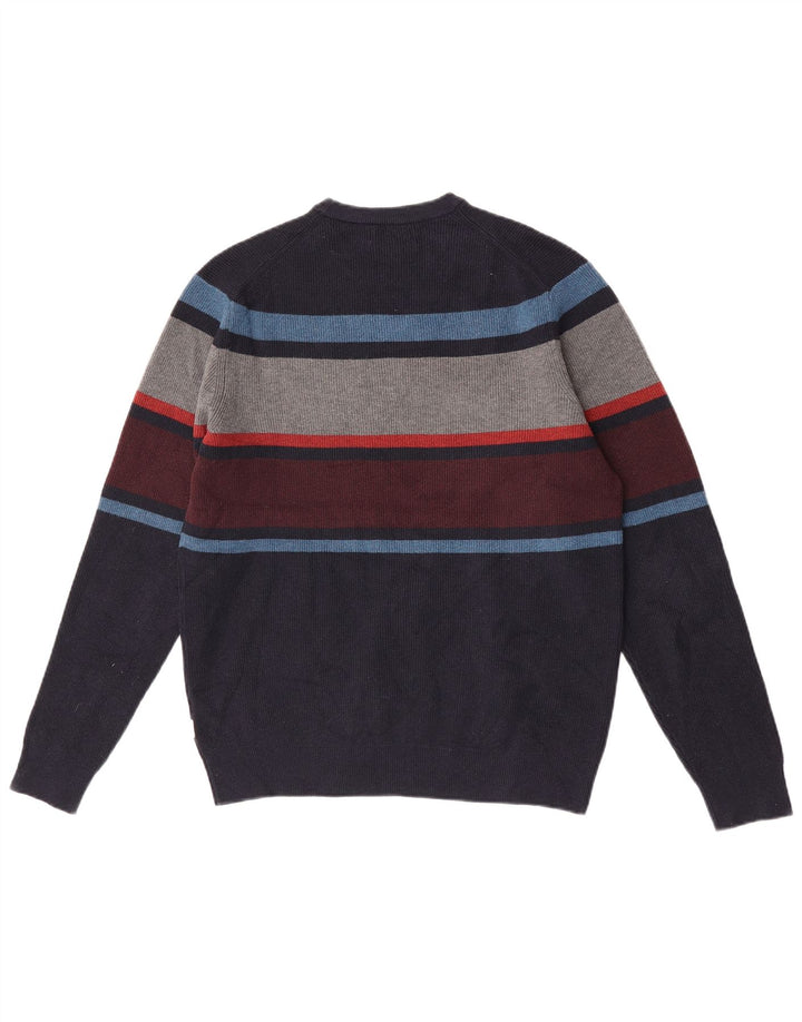 Marks & Spencer Mens Crew Neck Jumper Sweater Medium Navy Blue Colourblock