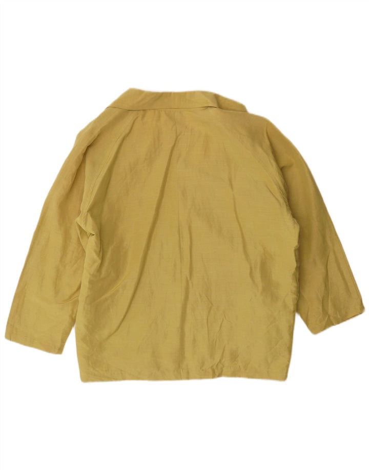 Krizia Womens Shirt Blouse IT 48 XL Yellow