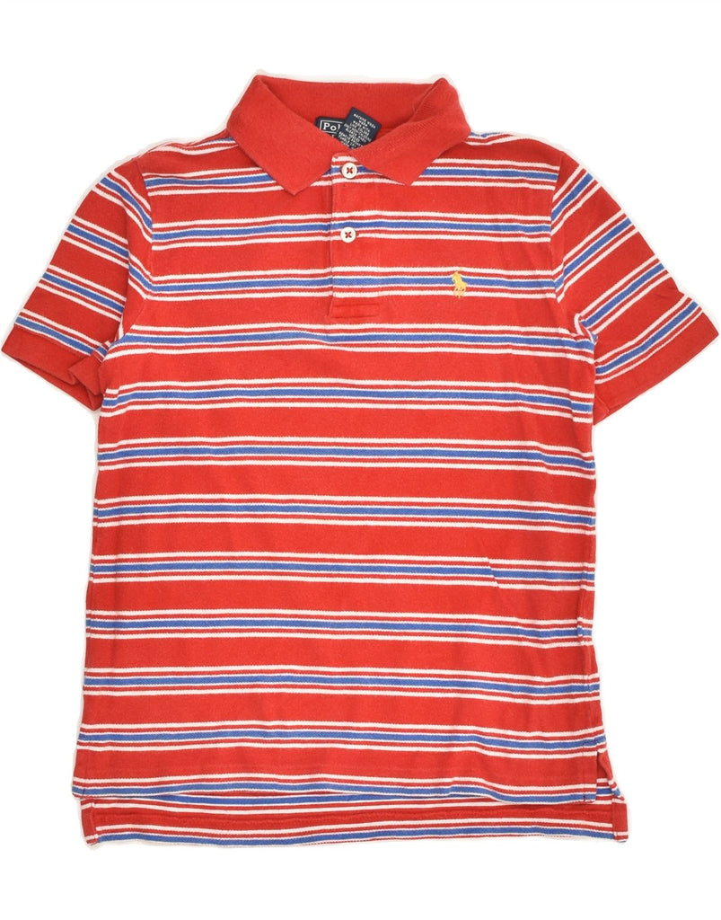 POLO RALPH LAUREN Boys Polo Shirt 6-7 Years Red Striped Cotton | Vintage Polo Ralph Lauren | Thrift | Second-Hand Polo Ralph Lauren | Used Clothing | Messina Hembry 