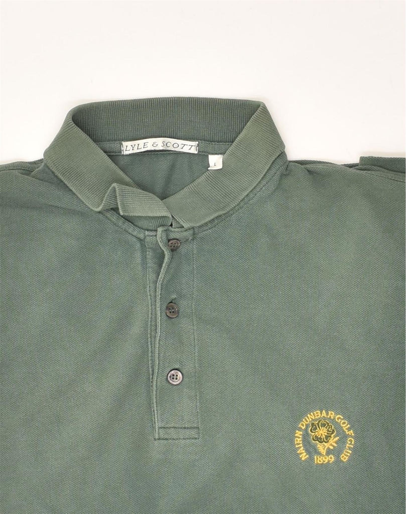 LYLE & SCOTT Mens Polo Shirt Large Green | Vintage Lyle & Scott | Thrift | Second-Hand Lyle & Scott | Used Clothing | Messina Hembry 