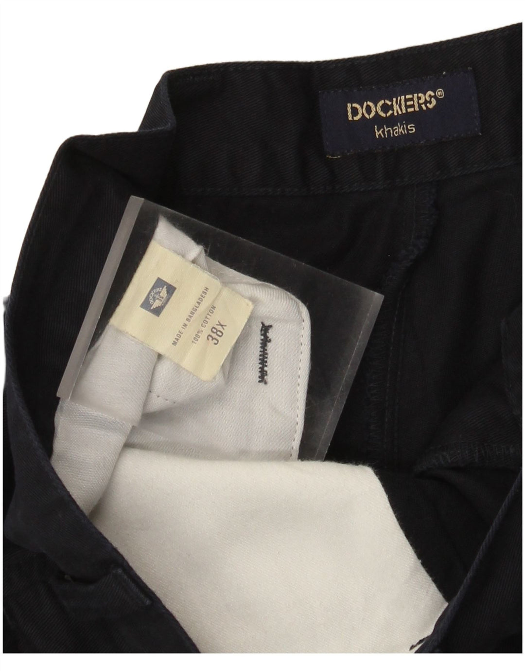Dockers Mens Khakis Chino Shorts W38 XL Navy Blue Cotton