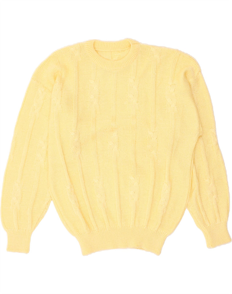 VINTAGE Womens Crew Neck Jumper Sweater UK 14 Large Yellow | Vintage Vintage | Thrift | Second-Hand Vintage | Used Clothing | Messina Hembry 