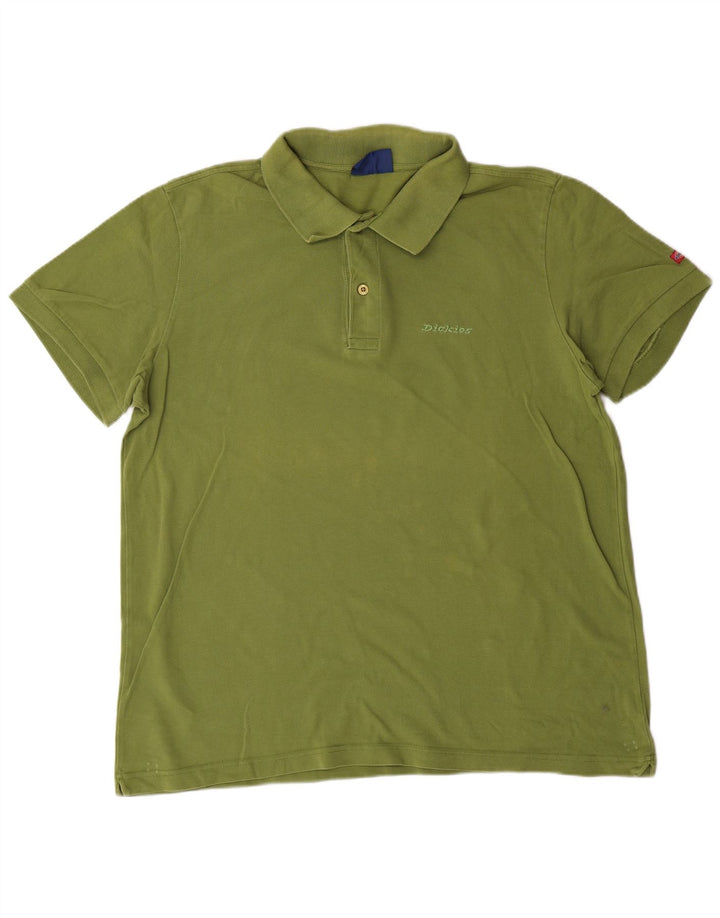 DICKIES Mens Polo Shirt XL Green Cotton