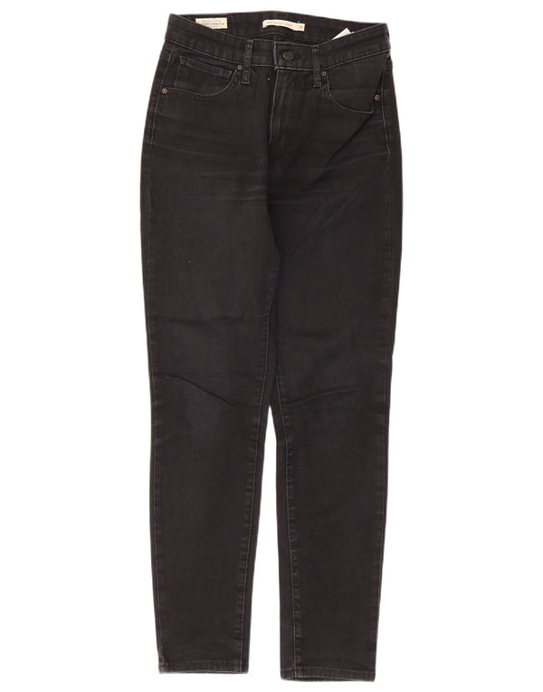 Levi's Womens 721 High Rise Skinny Jeans W28 L28 Black Cotton