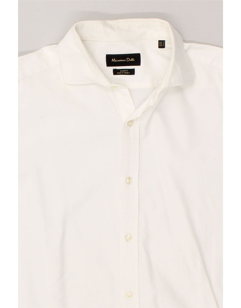 MASSIMO DUTTI Mens Slim Fit Shirt Medium White Cotton | Vintage Massimo Dutti | Thrift | Second-Hand Massimo Dutti | Used Clothing | Messina Hembry 