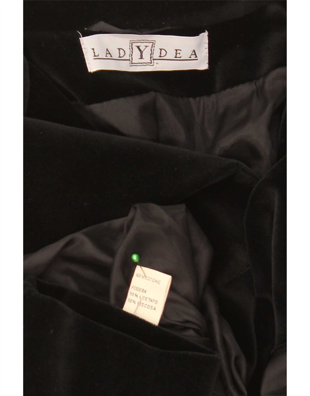 Vintage Womens 1 Button Velvet Blazer Jacket IT 50 XL Black Cotton