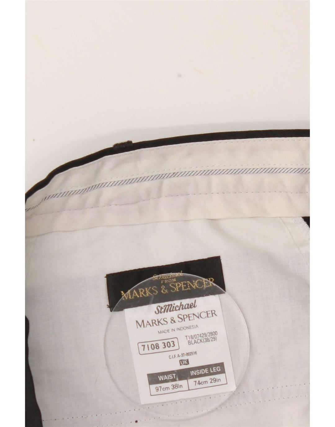 Marks & Spencer Womens St. Michael Pegged Suit Trousers W38 L29 Black