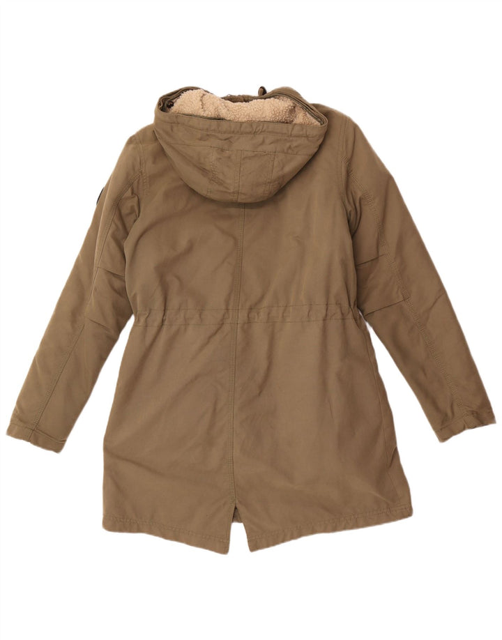 Tommy Hilfiger Womens Oversized Hooded Parka Jacket UK 10 Small Khaki