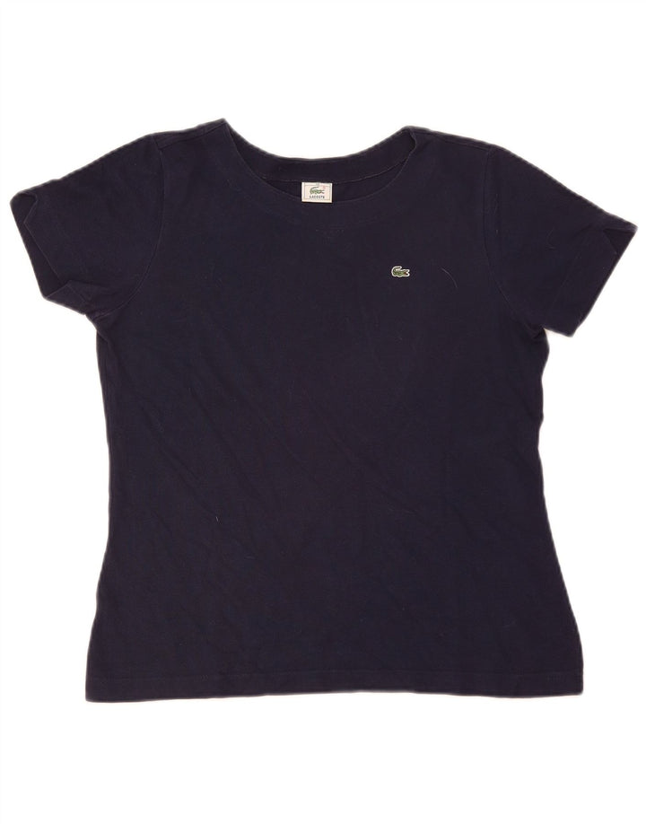 Lacoste Womens T-Shirt Top Size 40 Medium Navy Blue Cotton