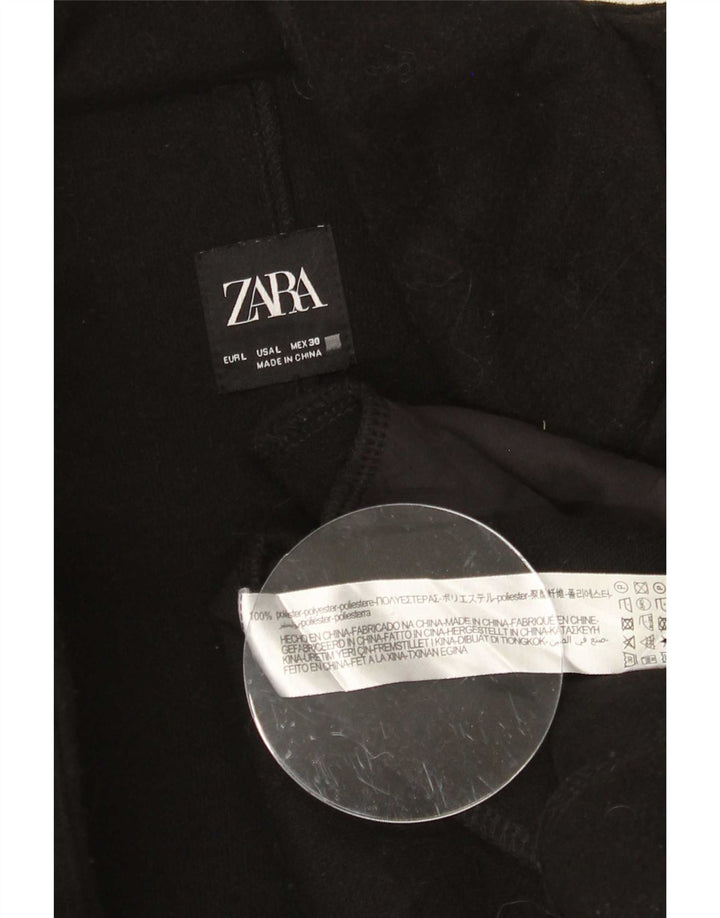 Zara Womens Overcoat UK 16 Large Black Polyester