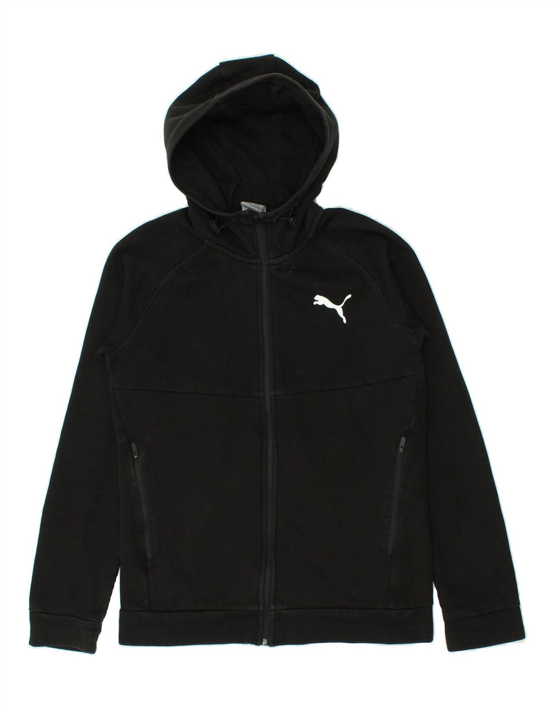 PUMA Mens Zip Hoodie Sweater Small Black Cotton | Vintage Puma | Thrift | Second-Hand Puma | Used Clothing | Messina Hembry 