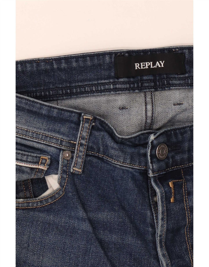 Replay Mens Grover Straight Jeans W34 L32 Blue