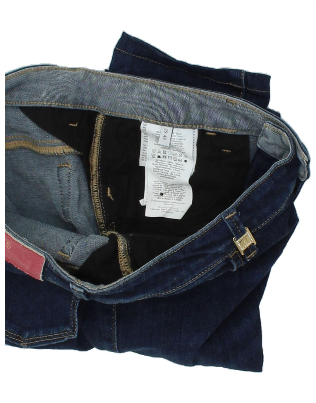 TRUSSARDI Womens Slim Jeans W29 L29 Navy Blue Cotton Vintage Trussardi and Second-Hand Trussardi from Messina Hembry 