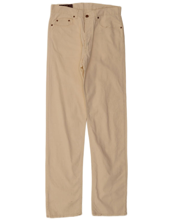 Marlboro Classics Mens Straight Casual Trousers W32 L36 Beige Cotton
