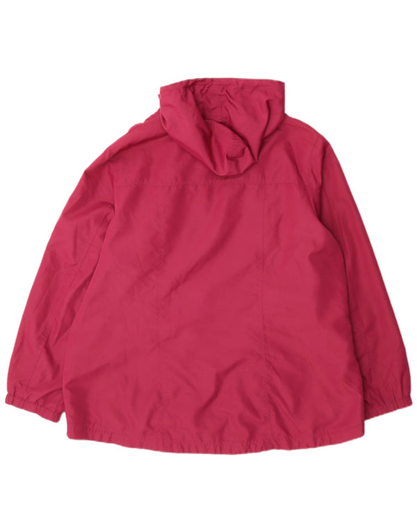 Kangaroos Womens Graphic Hooded Rain Jacket UK 22 3XL Burgundy Polyester