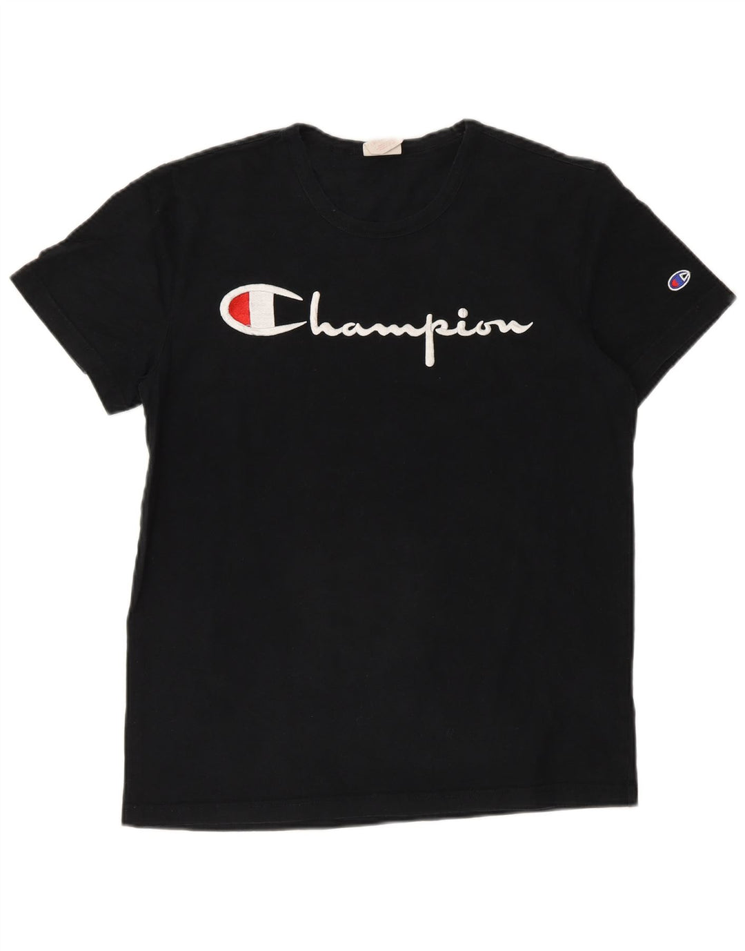 Champion Mens Graphic T-Shirt Top Small Black Cotton