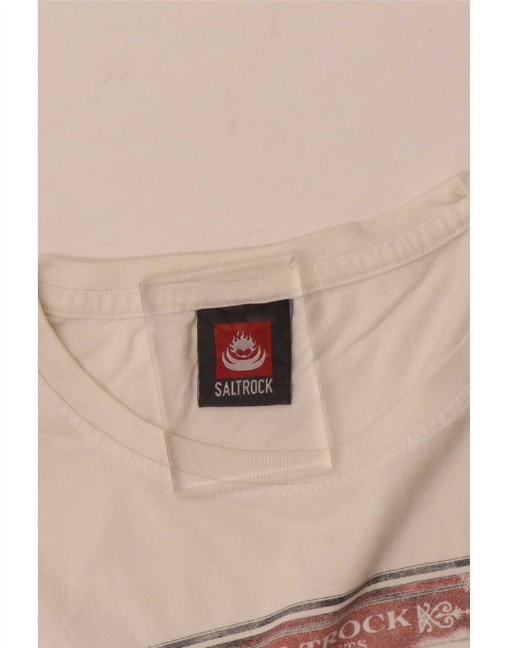 Saltrock Mens Graphic T-Shirt Top Medium White