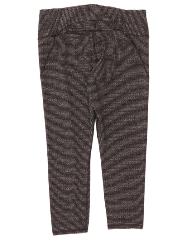 UNDER ARMOUR Womens Slim Fit Crop Leggings UK 18 XL  Grey Geometric