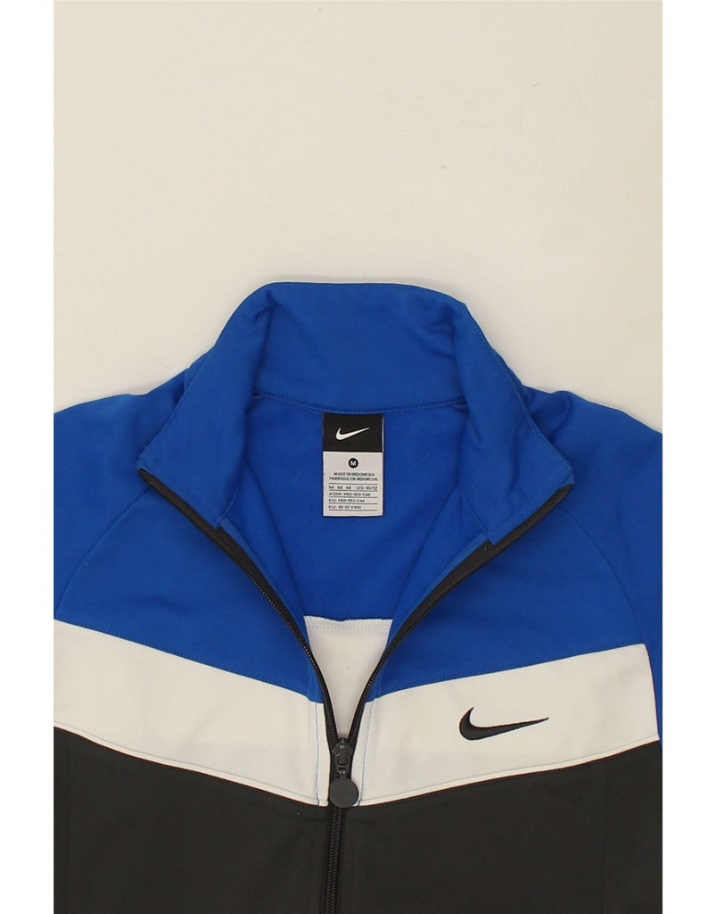 NIKE Boys Tracksuit Top Jacket 10-11 Years Medium Blue Colourblock | Vintage Nike | Thrift | Second-Hand Nike | Used Clothing | Messina Hembry 