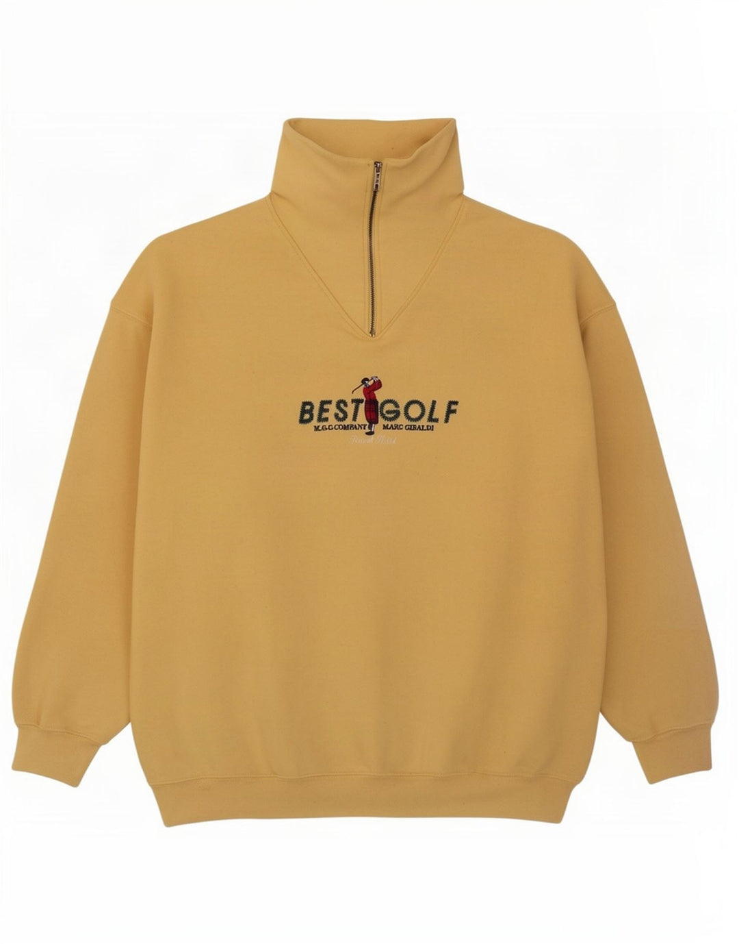 Marc Gibaldi Mens Golf Graphic Zip Neck Sweatshirt Jumper Large Yellow