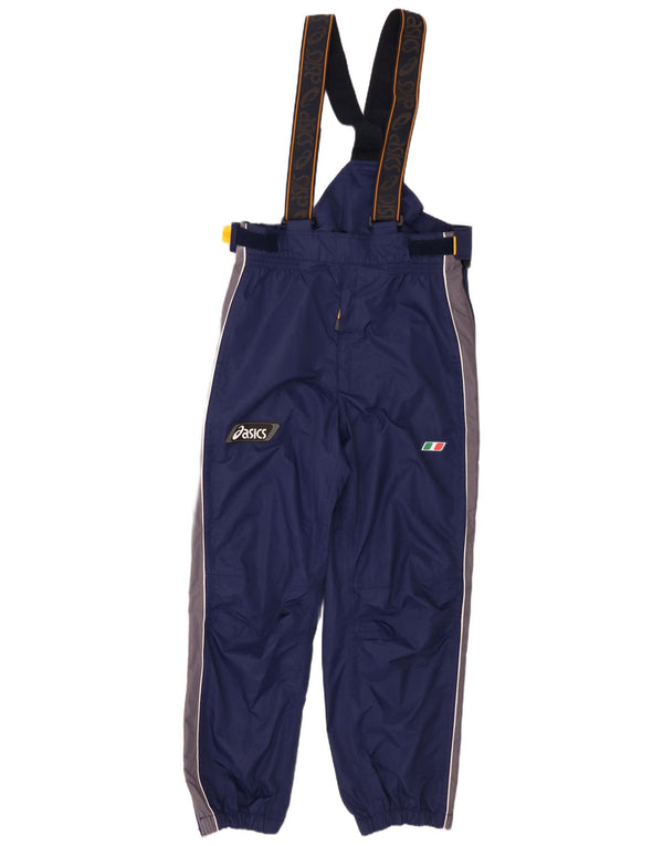 Asics Mens Italia Graphic Waterproof Trousers Large Navy Blue Colourblock