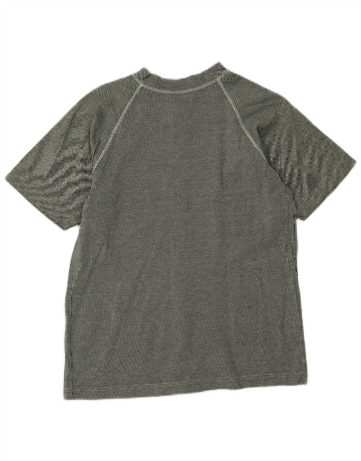 Benetton Mens Jersey Top Small Green Pinstripe