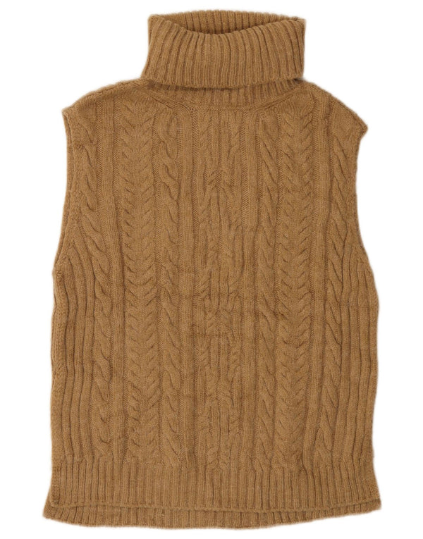 MARKS & SPENCER Womens Oversized Vest Tank Top UK 6 XS Beige Acrylic