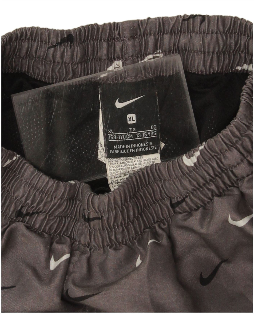 NIKE Boys Graphic Sport Shorts 13-14 Years XL Grey Polyester