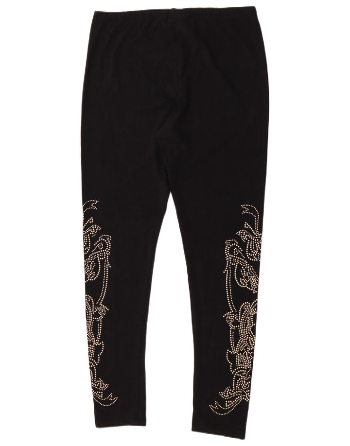 French Connection Womens Leggings UK 14 Large  Black Floral