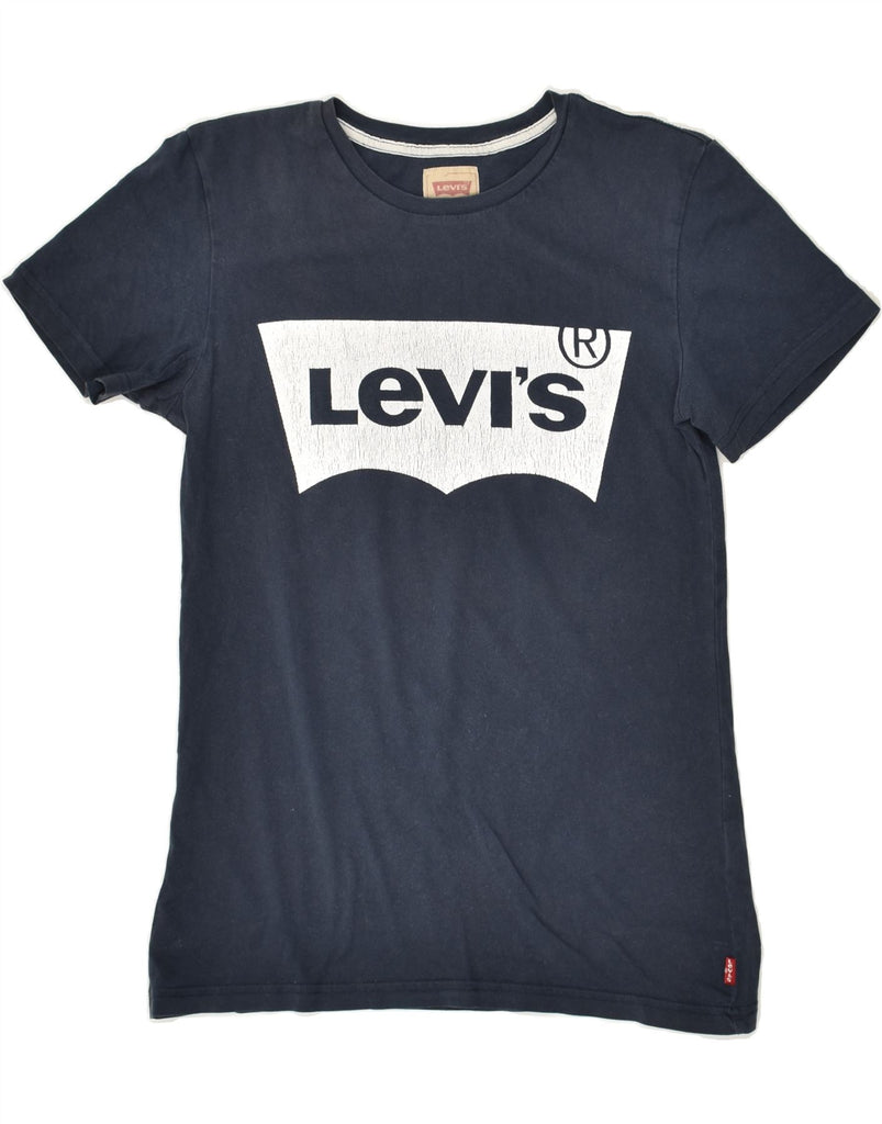 LEVI'S Boys Graphic T-Shirt Top 15-16 Years Navy Blue Cotton | Vintage Levi's | Thrift | Second-Hand Levi's | Used Clothing | Messina Hembry 