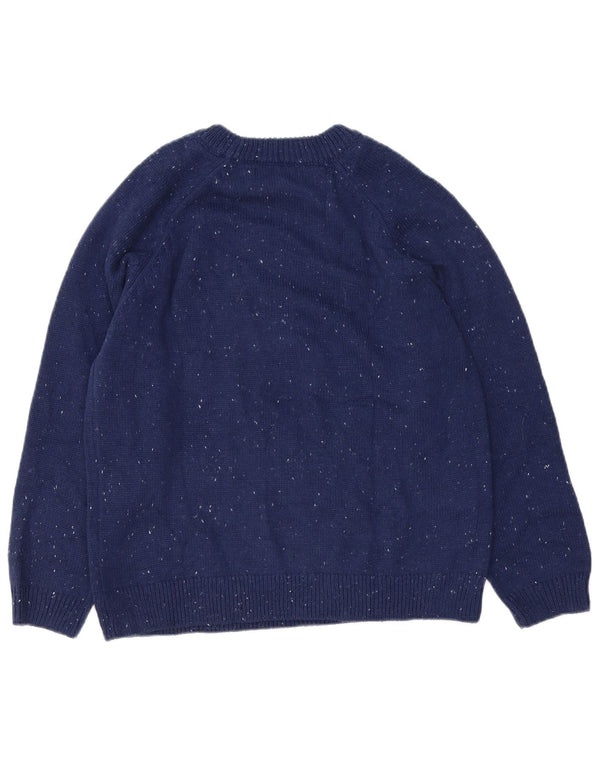 Zara Girls Crew Neck Jumper Sweater 13-14 Years Navy Blue Flecked Cotton
