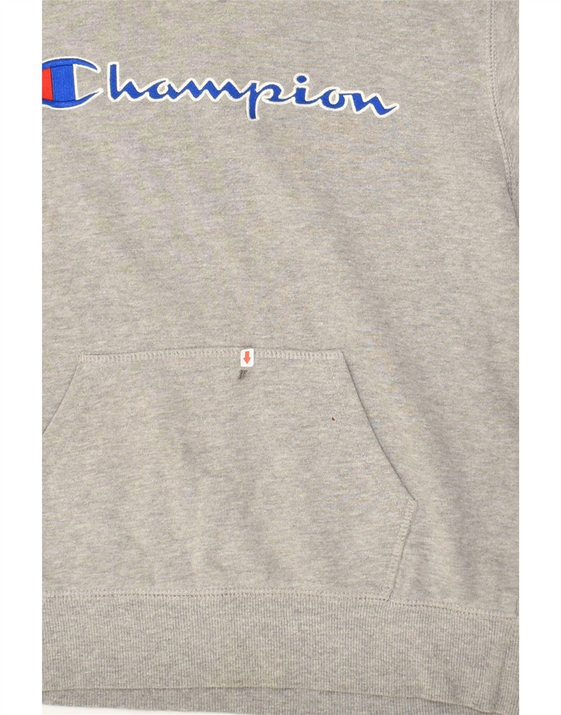 CHAMPION Boys Graphic Hoodie Jumper 10-11 Years Medium Grey Cotton | Vintage Champion | Thrift | Second-Hand Champion | Used Clothing | Messina Hembry 