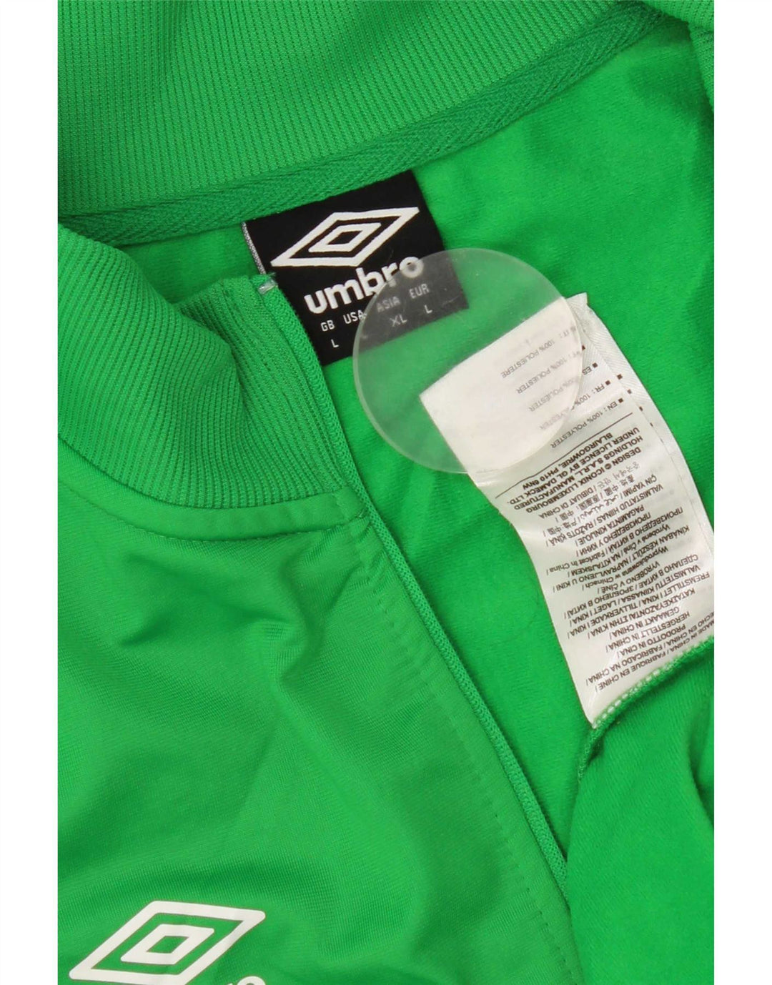 Umbro Mens Graphic Zip Neck Sweatshirt Jumper Large Green Polyester