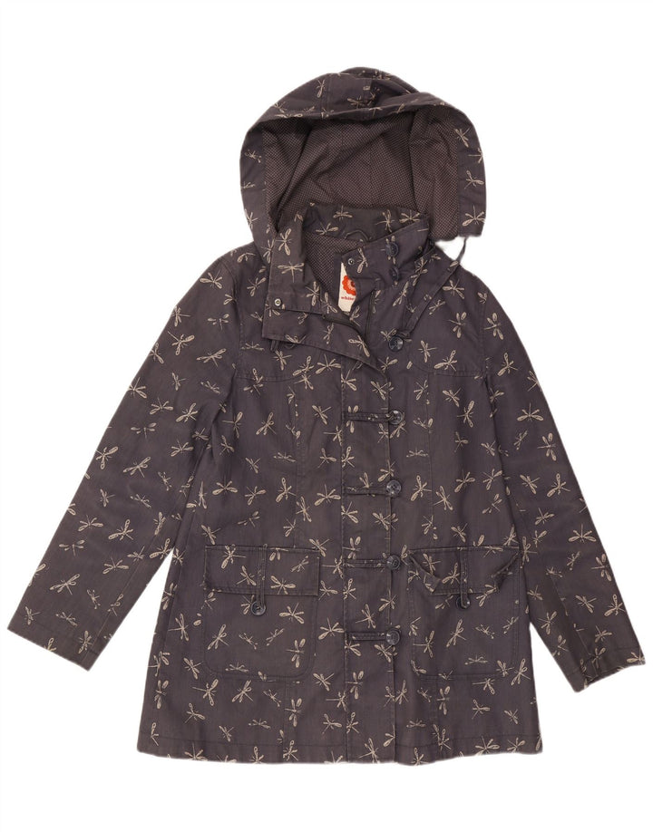 WHITE STUFF Womens Windbreaker Jacket UK 14 Large Navy Blue Animal Print