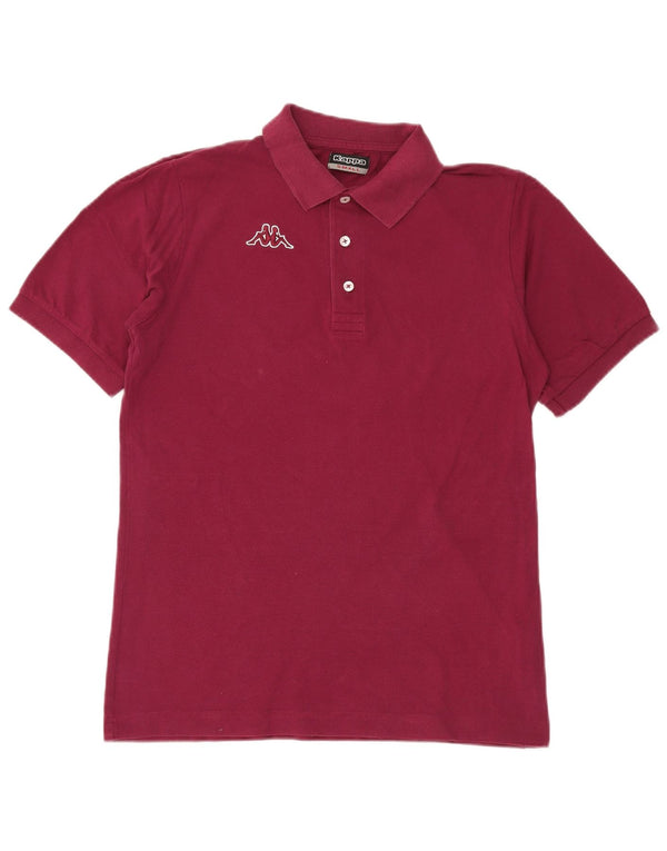 Kappa Mens Polo Shirt Small Burgundy Cotton