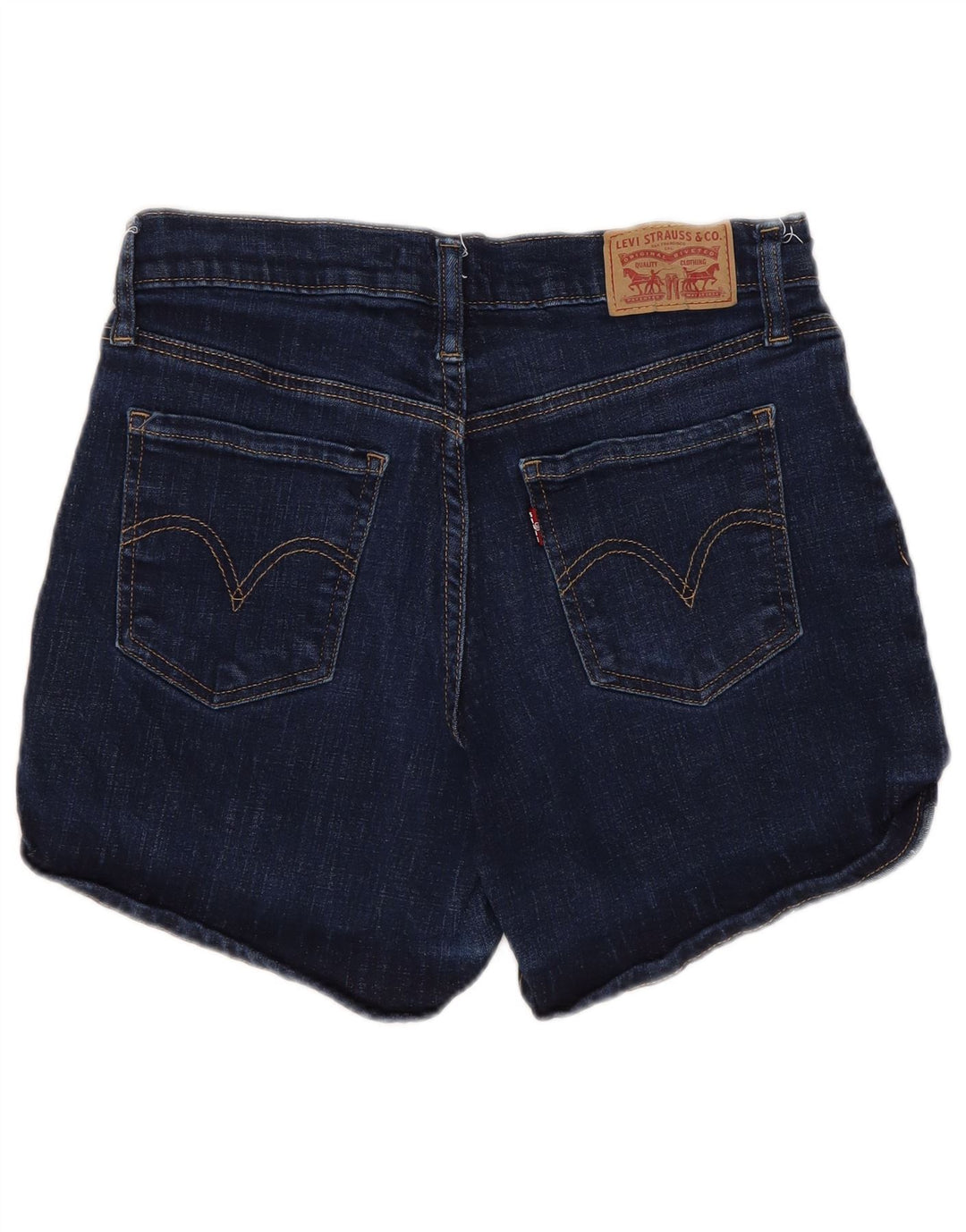 LEVI'S Womens Mid Rise Denim Shorts W27 Small Navy Blue Cotton