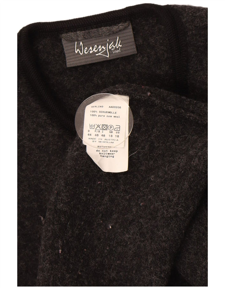 Wesenjak Womens 5 Button Blazer Jacket UK 18 XL  Grey Flecked New Wool