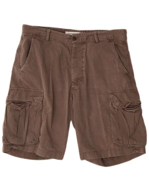 40Weft Mens Cargo Shorts W36 Large  Grey Cotton