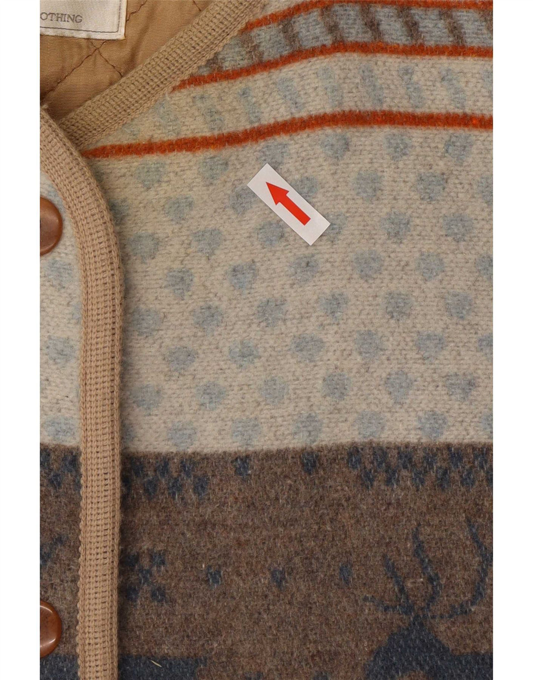 Vintage Womens Overcoat UK 16 Large Multicoloured Striped