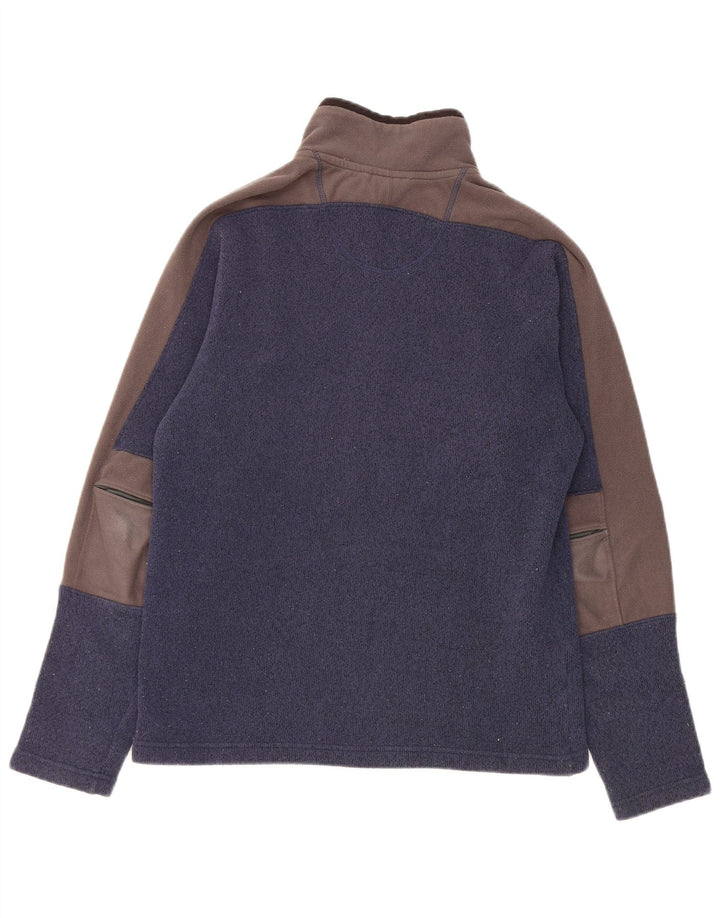 The North Face Mens Zip Neck Sweatshirt Jumper Medium Navy Blue Colourblock