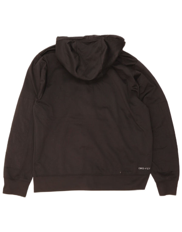 Nike Mens Dri Fit Zip Hoodie Sweater Medium Black Polyester