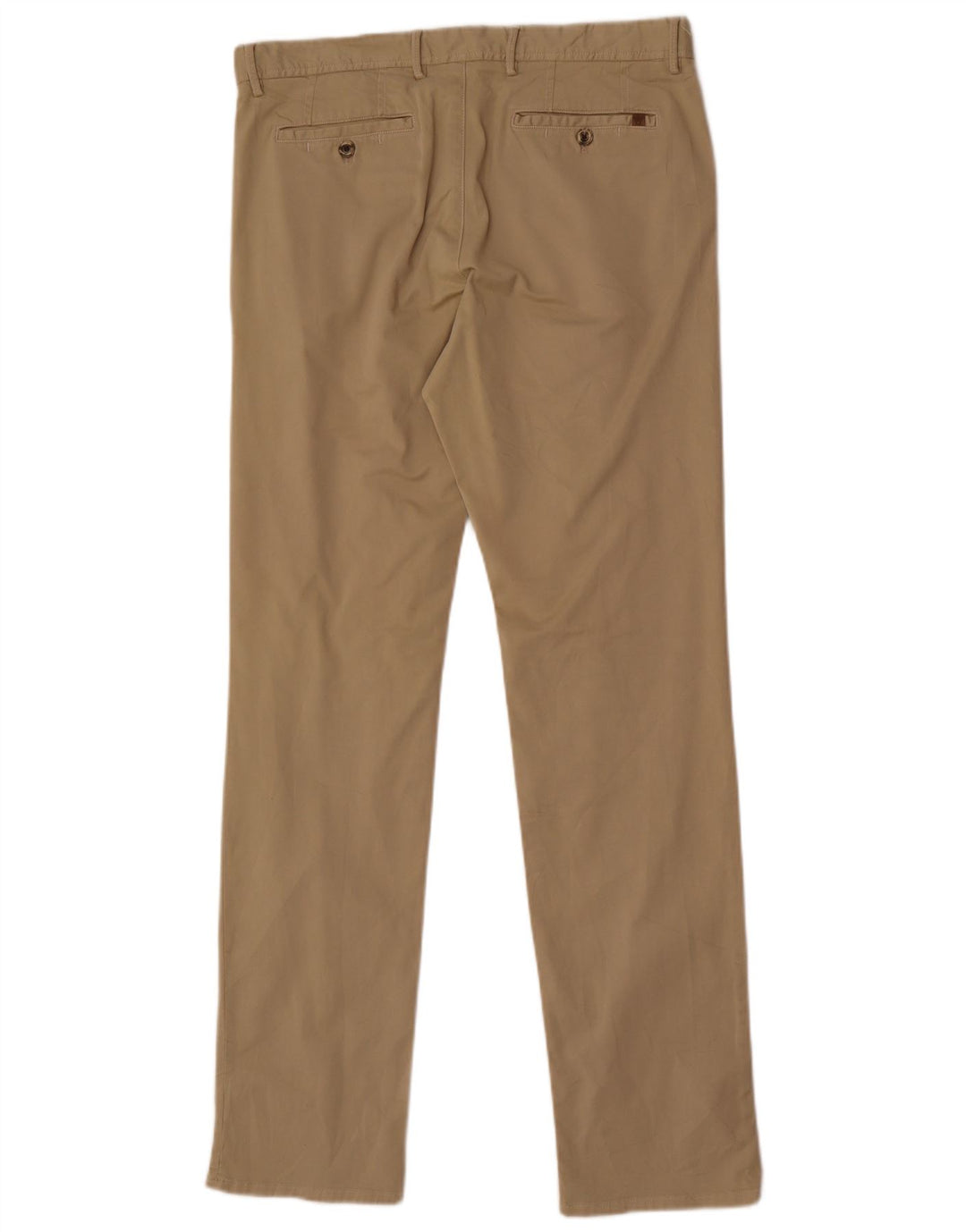 Massimo Dutti Mens Regular Fit Chino Trousers EU 42 Large W32 L33 Beige